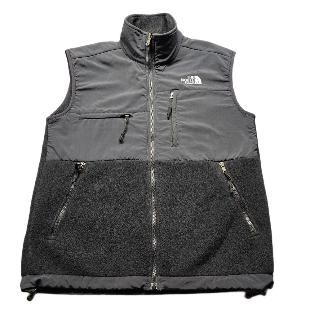 The North Face Fleece Vest Men SP Black Zip Pockets Stand-Up Collar Full Zip